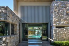 12 modern entrance clad with natural stone and sleek tiles for a contrast