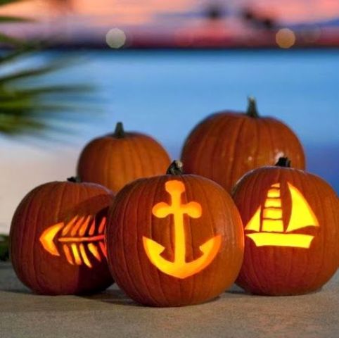 These easy coastal jack o lanterns will take you just a couple of minutes