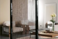 13 mobile chain screen in a black metal frame to slightly divide modern spaces