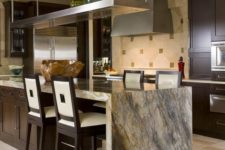 15 the stone countertop keeps the color scheme and makes the space adorable