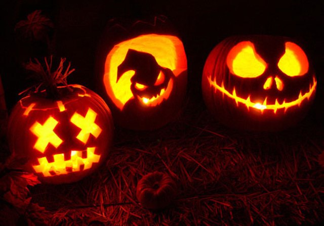 jack-o-lantern ideas with various scary faces