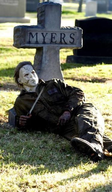 this Myers figure and tombstone will freak out anyone