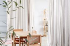 20 cream curtains hide the large storage space