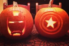 22 Iron Man pumpkin lanterns