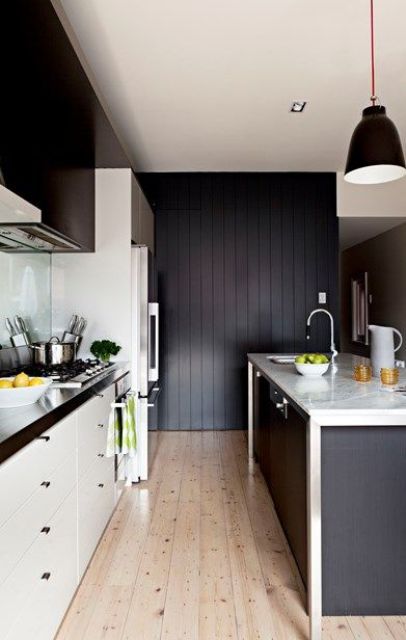 even a small kitchen can be decorated in this scheme, just don't be excessive with black