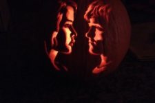 24 Katniss and Pete pumpkin carving
