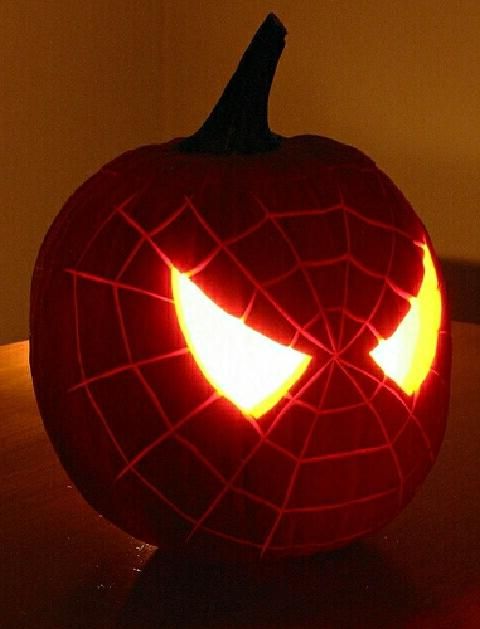 Spiderman pumpkin lantern