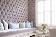 24 lavender-colored velvet diamond upholstery for a girlish and peaceful look