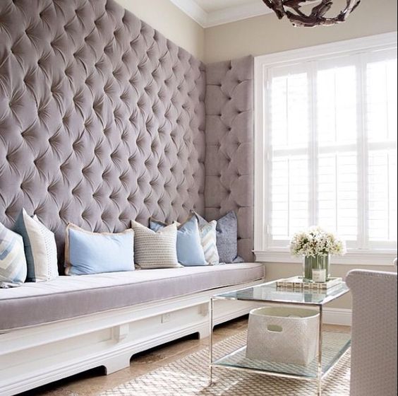 lavender-colored velvet diamond upholstery for a girlish and peaceful look