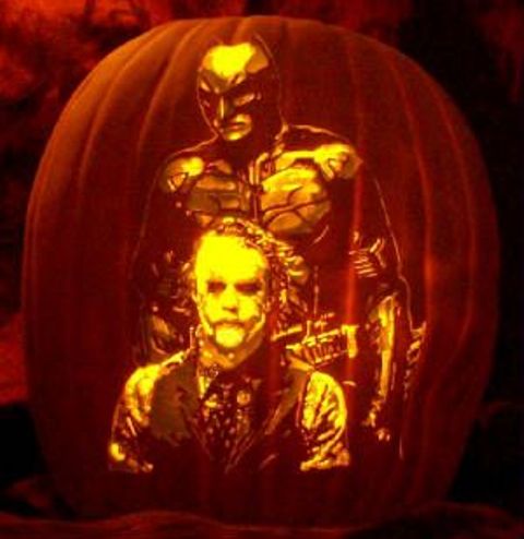 Batman and Joker pumpkin carving for fans