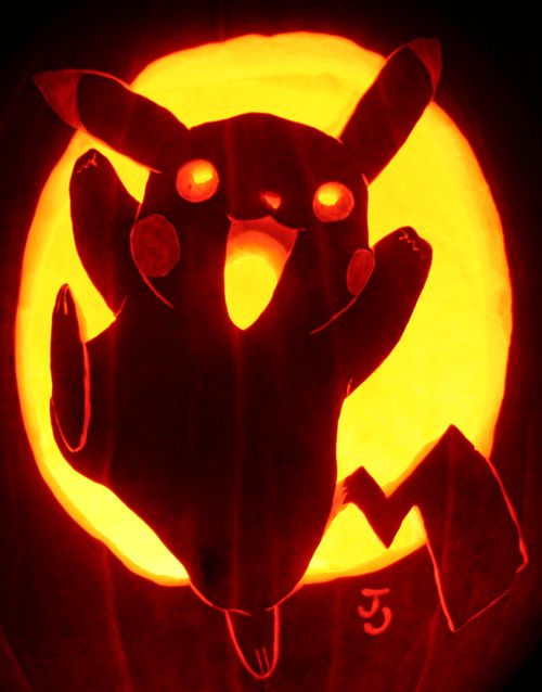 if you are a Pokemon Go fan, carve a Pikachu pumpkin