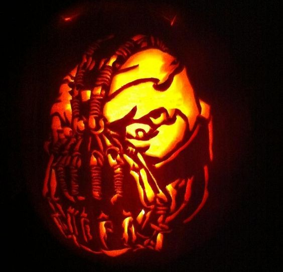 Bane pumpkin carving for Batman movies fans