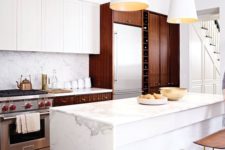 26 serene marble countertop spruces up a traditional wwooden kitchen