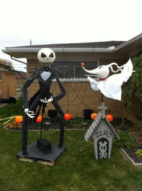 Nightmare Before Christmas scene made up with large figures