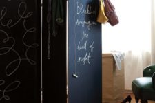 28 foldable chalkboard screen is great for separating spaces and you can chalk on it whatever you like