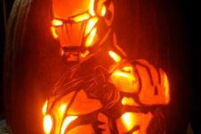 29 Iron Man from Avengers pumpkin lantern