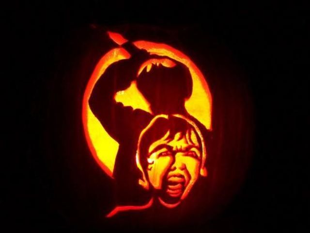 Psycho movie pumpkin carving