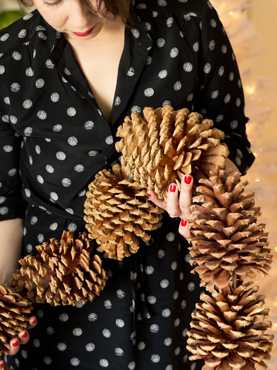 giant pinecones are sure to become a focal point in your room