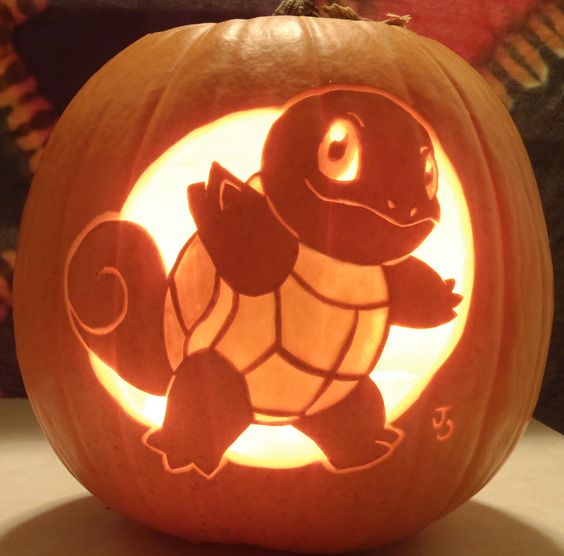 Squirtle pumpkin lantern for Pokemon fans