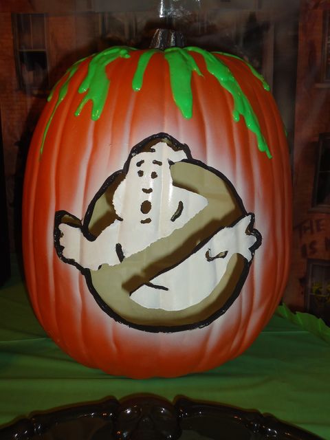 Ghostbusters painted pumpkin is very actual for this holiday