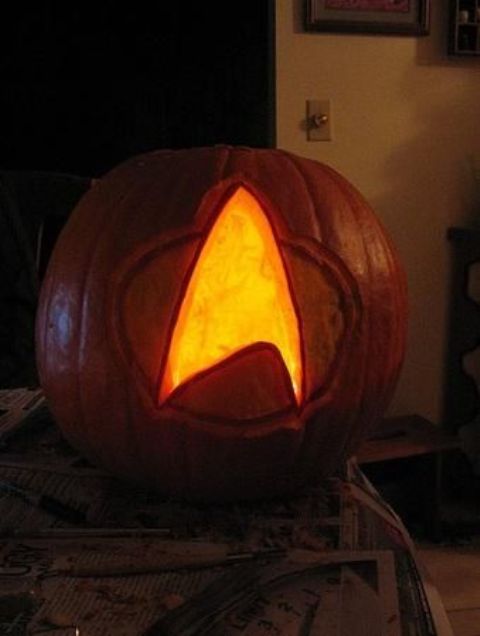 Star Trek sign pumpkin lantern