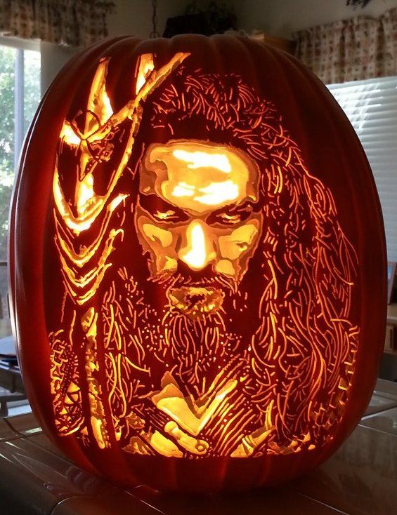 An Aquaman carving for DC fans