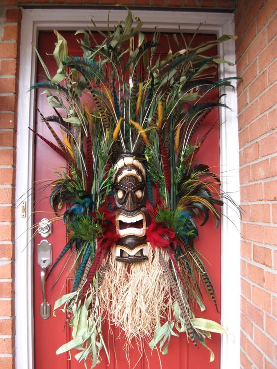 tiki masks could be used for Halloween decor too