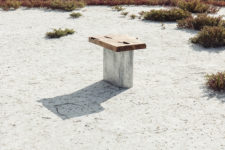 01 Aged Blocks furniture collection is made of two contrasting materials – metal and found wood