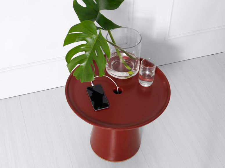 On Side Table That Charges Your Devices