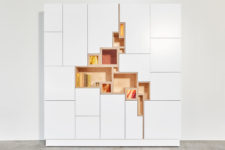 01 Rupture cabinet by Filip Janssens is a stylish modern storage piece that can be customized with LEDs