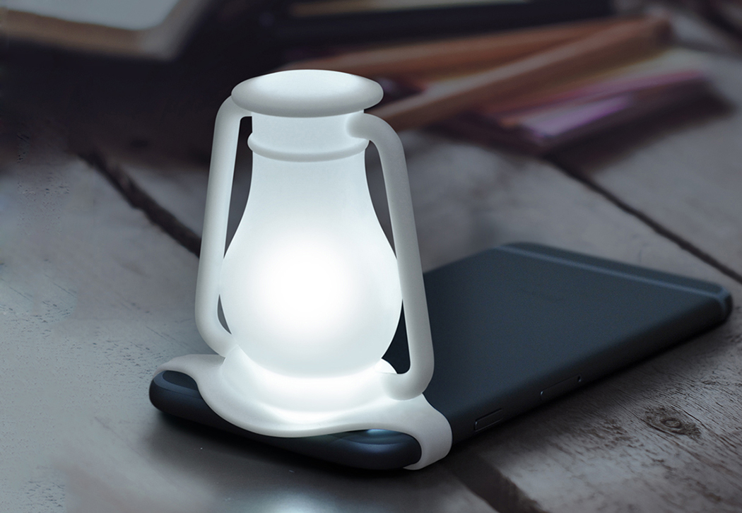 The Travelamp is a light diffuser that can be used with a smartphone of any size; it lights up the space