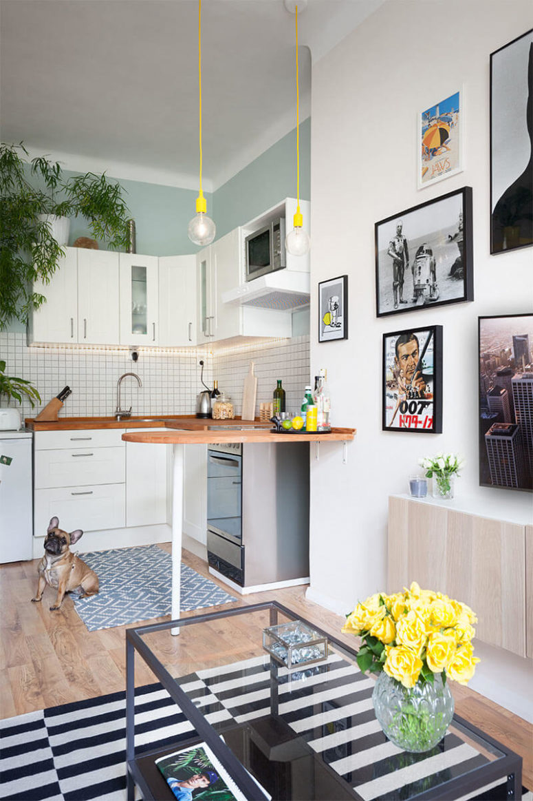 This eye popping apartment in Prague was renovated on a budget using IKEA furniture