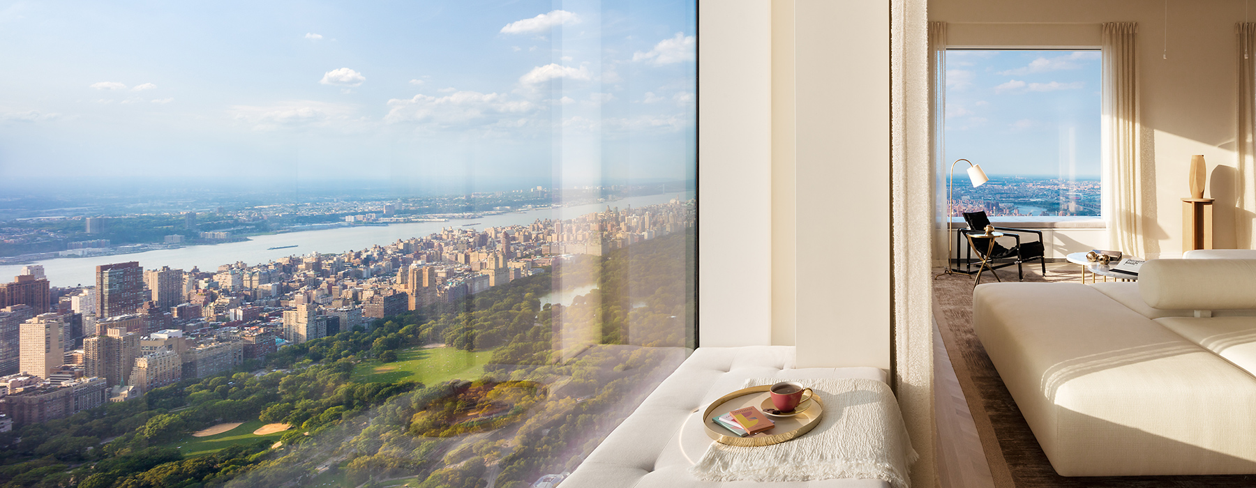This penthouse is located in a New York building on the 86th floor, the views are stunning