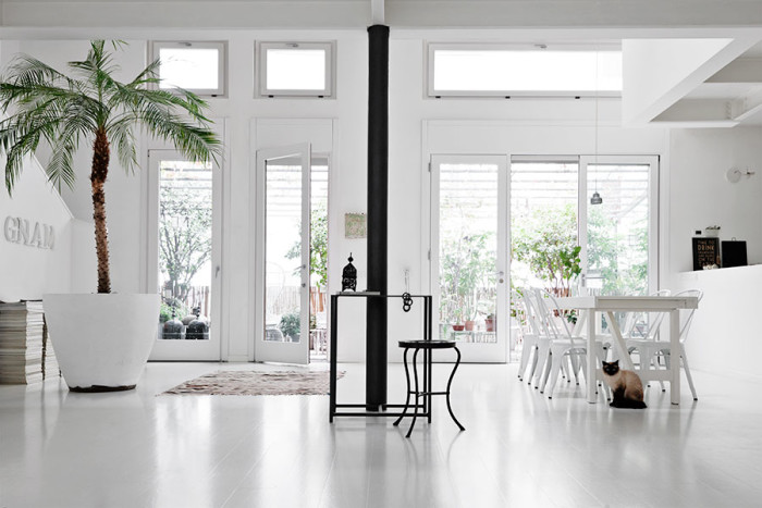 All-White Scandinavian House With A Patio