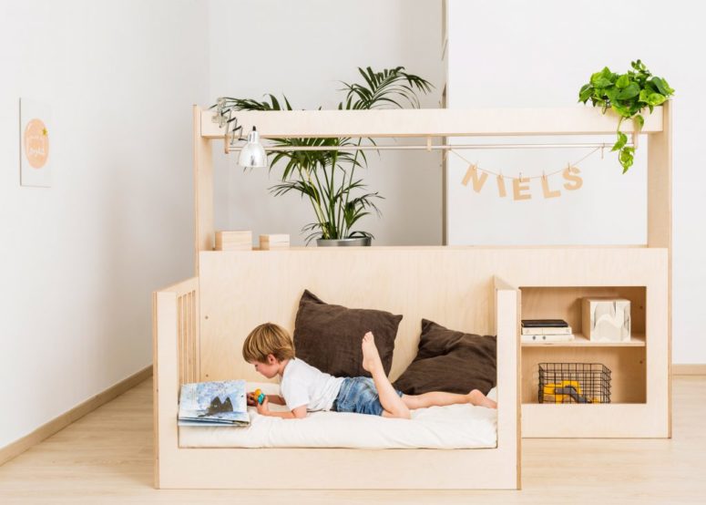 The Illa crib can be converted into a bed for toddlers if you lower it