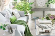03 exquisite light grey and neutrals living room with sage green accents and potted plants