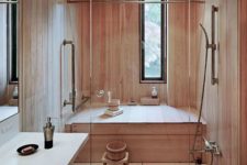 09 Japanese steam room and shower totally clad with wood make you feel relaxed