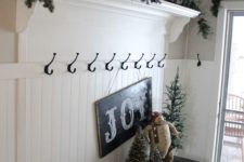 09 fir branch garland and a chalkboard sign, a stuffed snowman