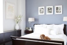 13 lavender accent wall gives this neutral bedroom a girlish feel