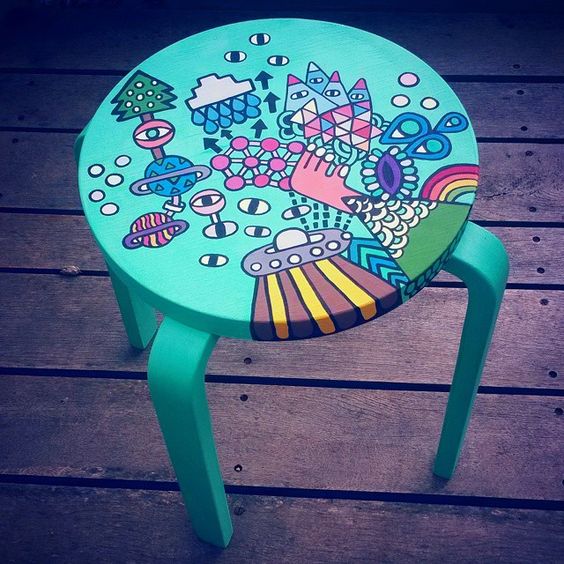 painted Frosta stool