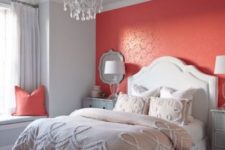 15 a coral accent wall will add a bit of passion to your bedroom
