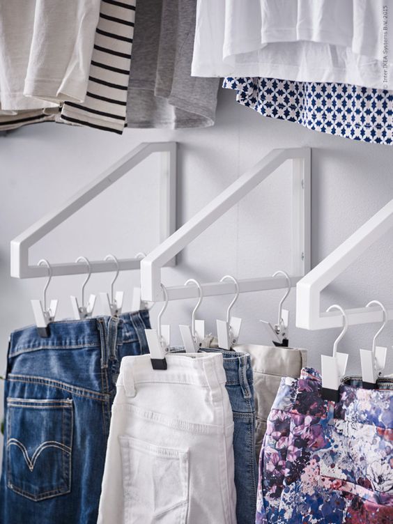 IKEA shelf brackets can be used to add a little extra hanging space