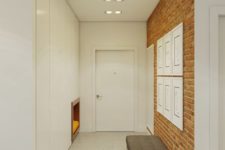 16 minimalist entryway with a red brick wall made with panels