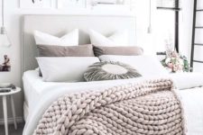 17 a chunky knit wool throw adds texture and interest to this neutral bedroom