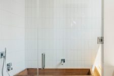 18 Japanese ofuro bathtub and shower floor clad with wood