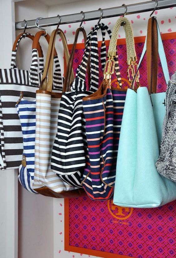 hang your bags and totes on S hooks
