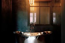 18 industrial space with a metallic bathtub for a masculine bathroom