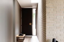 18 minimalist entryway spruced up with neutral brick wall panels