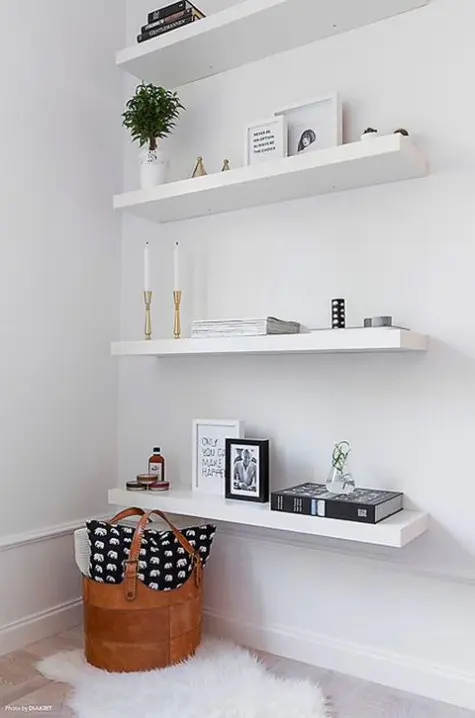 create a modern display of several Lack shelves