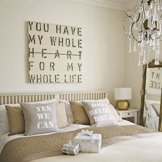 a cool artwork can add a romantic touch to the bedroom decor